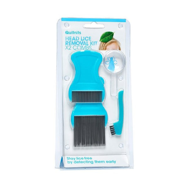 Quitnits Head Lice Comb Kit 2Pk And Cleaning Brush NZ Online Chemist