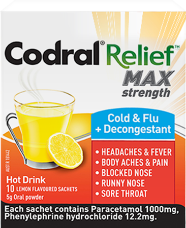 Codral Cold & Flu & Decongestant Hot Drink 10s