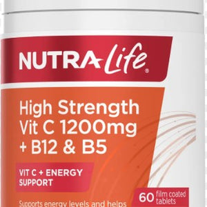 Nutralife Vitamin C 1200mg + Vitamin B12+ Vitamin B5 - 60s Tablets
