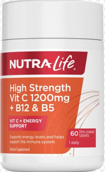 Nutralife Vitamin C 1200mg + Vitamin B12+ Vitamin B5 - 60s Tablets