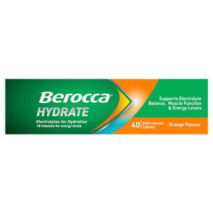 BEROCCA Hydrating Orange Effervescent Tabs 40s