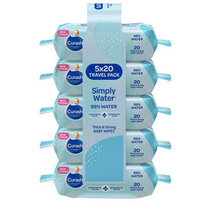 CURASH Simply Water Wipes 20s 5pk