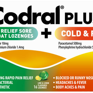 Codral Plus Duo Sore Throat Lozenges + Cold & Flu Tablets