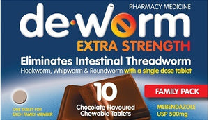 De-Worm 500mg 10 Tablets Chocolate