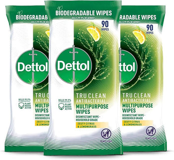 Dettol TruClean Surf Wipes Zesty Citrus & Lemongrass 90s (1ea)