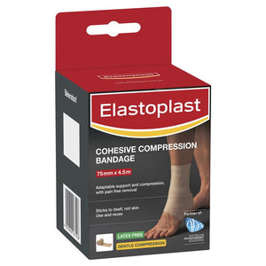 ELASTOPLAST Sport Cohesive Compression Tan Bandage - 5cmx4.5m