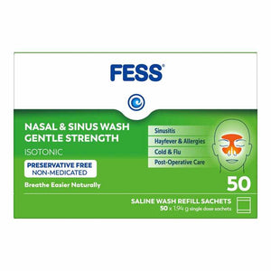 Fess Nasal & Sinus Wash Kit Gentle Strength 50 Pack