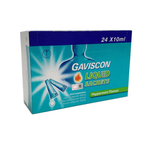 GAVISCON Dual Acting Liquid Pepper Mint Sachet 10ml 24s