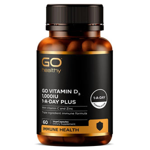 GO Vitamin D3 1000IU+ Vitamin C & Zinc 60 Vege Capsules