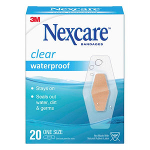 Nexcare Clear Waterproof One Size 20pk