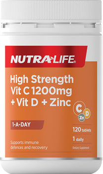 Nutralife Vitamin C 1200mg+ Vitamin D+ Zinc Tablets 120s