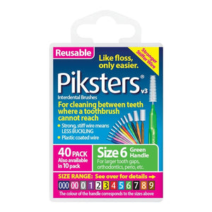 PIKSTERS Inter Dental Brush Size 6 Green 40pk