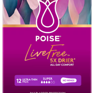 Poise Live Free Pads Ultrathin Super 12