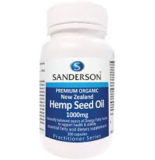 SANDERSON Premium Organic Hemp Oil 1000mg 100 Capsules