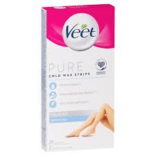 VEET Pure Cold Wax Strips Leg 20s