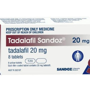 Tadalafil Sandoz 20mg Tablets 8 (Prescription Only - Do Not Buy Unless You Have A Script)