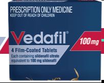 Vedafil Sildenafil Citrate 100mg Tablets 12 (Prescription Only: Do Not Buy Unless You Have A Script)