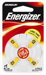 Energizer Battery Hearing Aid Az10 4Pk