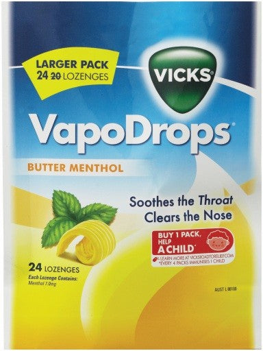 Vicks Vapodrops Butter Menthol 24 Pack