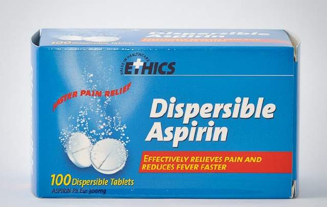 Ethics Aspirin 300mg Dispersable 100 Tabs