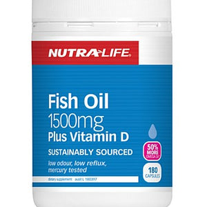 Nutralife Fish Oil 1500mg +Vitamin D 180s