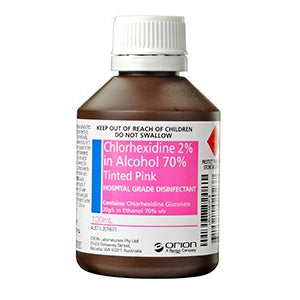Chlorhexidine 2% in 70% Alcohol Pink Solution, 100ml