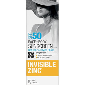 Invisible Zinc Face & Body 2Hr Water Resistant Spf50 75g