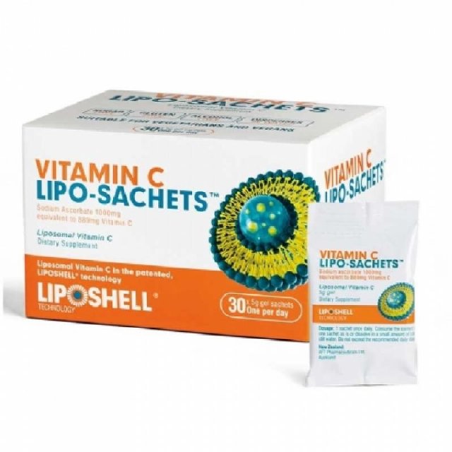 lipo vitamin c nz Lipo-Sachets 30 Sachets Supports immune system health Helps to reduce the severity of symptoms of common colds and flu Antioxidant Liposomal Vitamin C & Zinc
