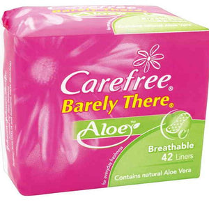 Carefree Panty Liners Barely There Aloe 42s