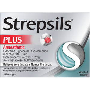 Strepsils Plus B/N/R Lozenges - Relief for Sore Throat and Mouth Irritations (16s)