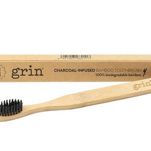 Grin Bamboo Toothbrush Charcoal Infusion Medium