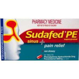 Sudafed Pe Sinus + Pain Tablets 20
