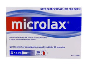 Microlax Micro Enemas 4Pk (Max 2 Per Sale)
