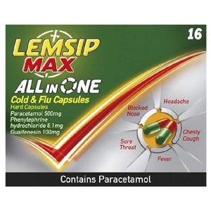 Lemsip Max Cold & Flu Decongestant Caps 16s