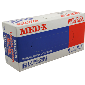 Med-X High Risk Blue Med-50 Gloves – Medium Size