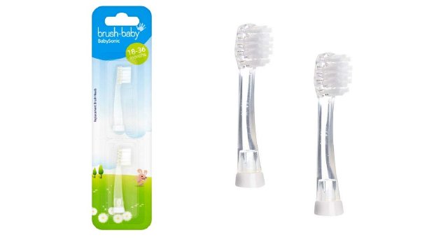 Brush Baby Sonic Toothbrush Heads 0-18 Months 2 Pack