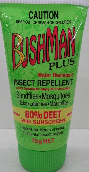 Bushman Plus Dry Gel 80% + Sunscreen 75g