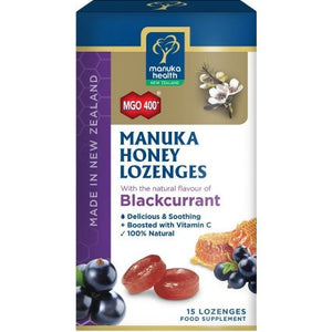 Manuka Health Manuka Honey Lozenges Blackcurrant 15Pk