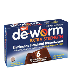 De-Worm 500mg 6Tabs Chocolate