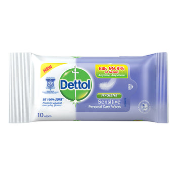 Dettol Wipes Sensitive 15s - Disposable Cleansing Wipes for Sensitive Skin
