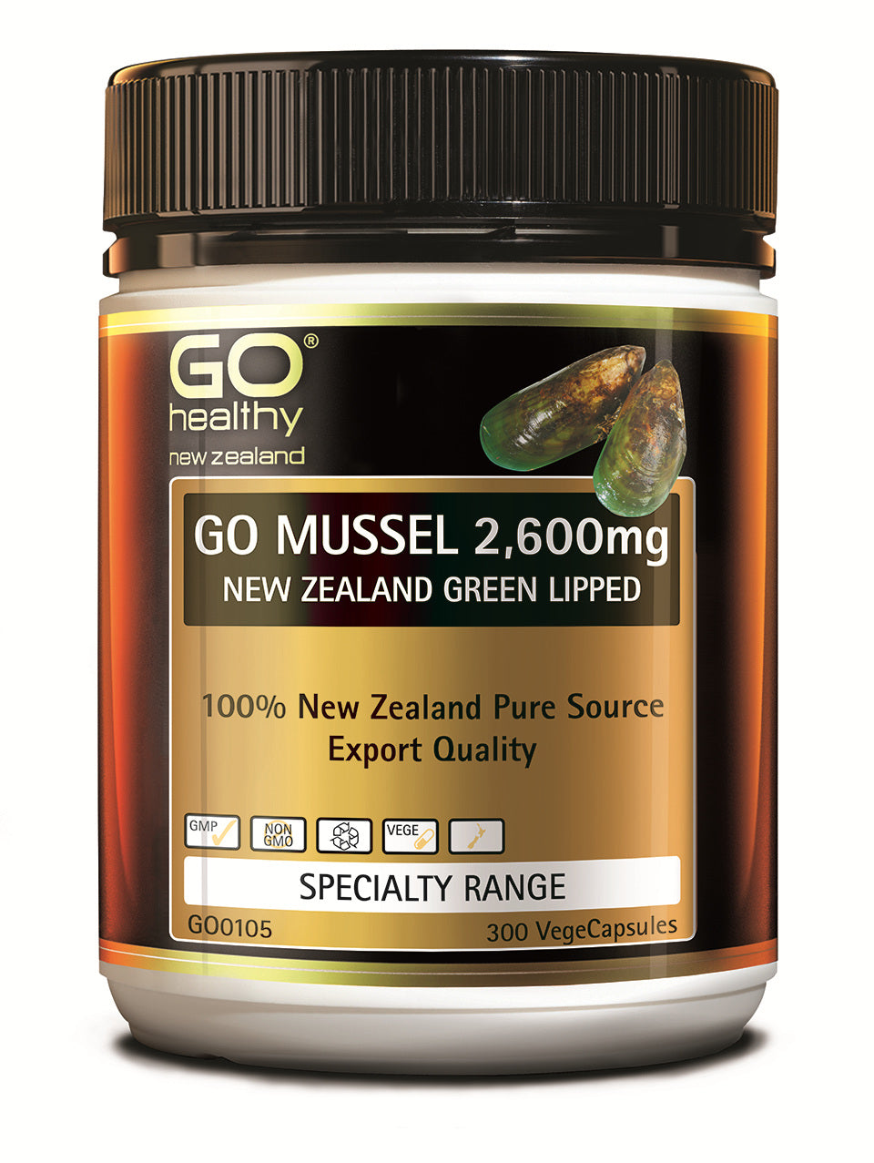 Go Mussel 2600 Nz Green Lip. 300Cap