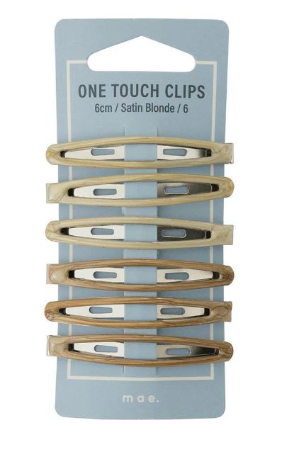 Mae One Touch Clip - Satin Blond, 6cm with a Special Feature of Easy One Touch Clip