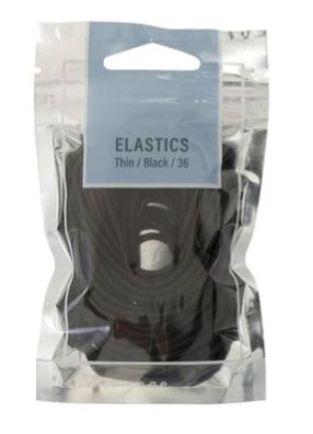 Mae Elastics Thin Black 36 - Perfect for Secure Hair Hold