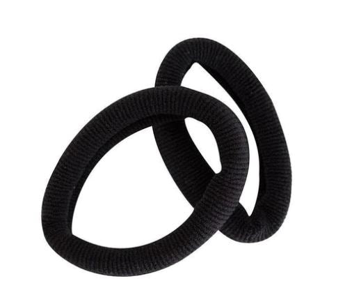 Mae 40-2211Bk Elastic Ponytail Black Lg 2s