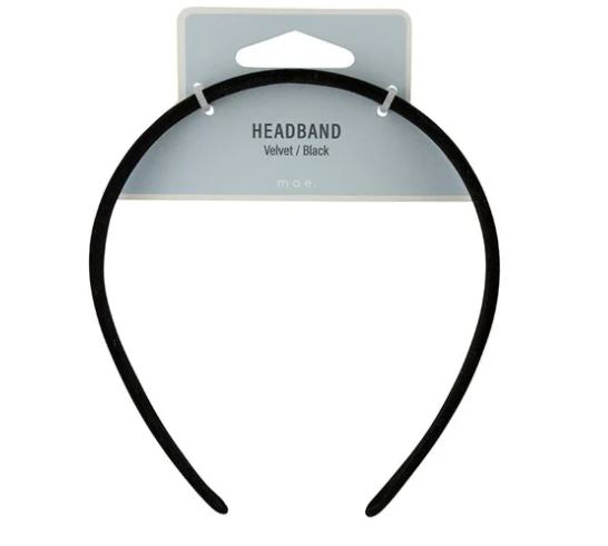 Mae Velvet Black Headband - Soft and Stylish Hair Accessory for Everyday or Special Occasions