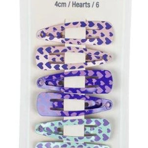 Mae One Touch Clip with Heart Design - Set of 6 Clips