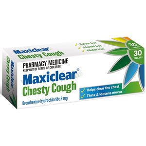 Maxiclear Chesty Cough 8mg Tabs 30s