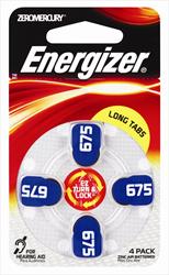 Energizer Battery Hearing Aid Az675 4Pk