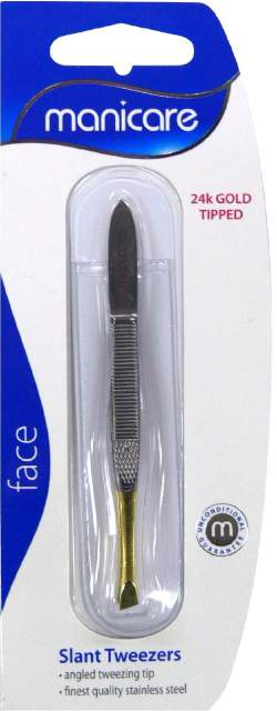 Manicare Tweezer Gold Tipped Slant