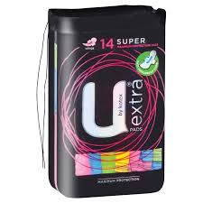 U By Kotex Maxi Pad Wings Super 14s